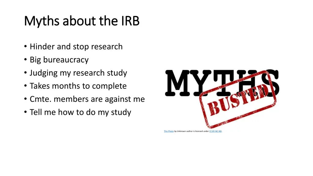 myths about the irb myths about the irb