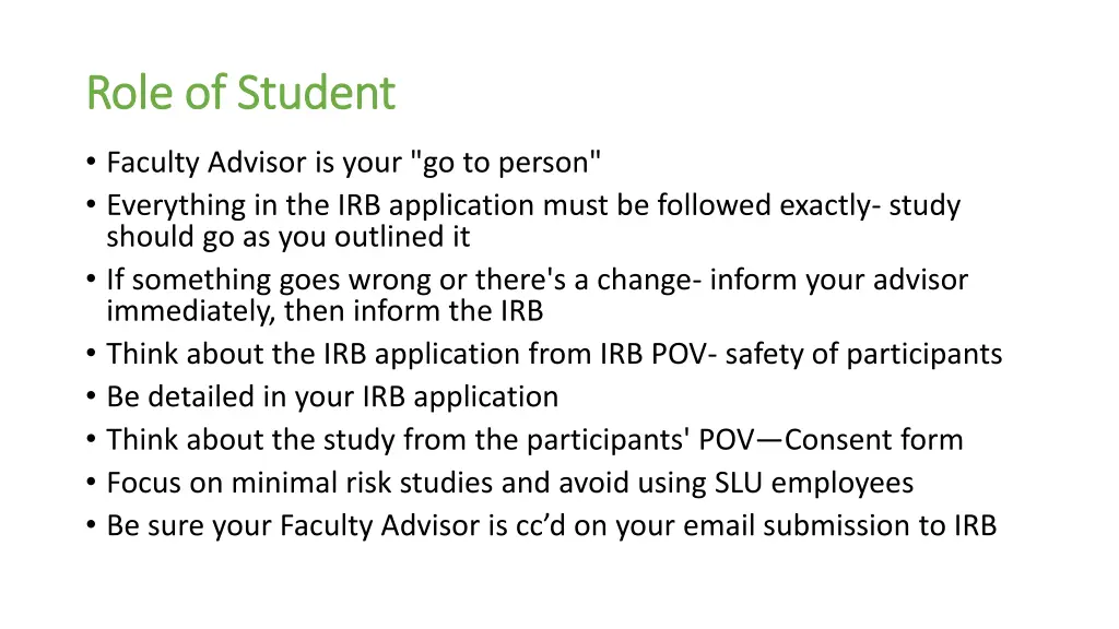 role of role of student student