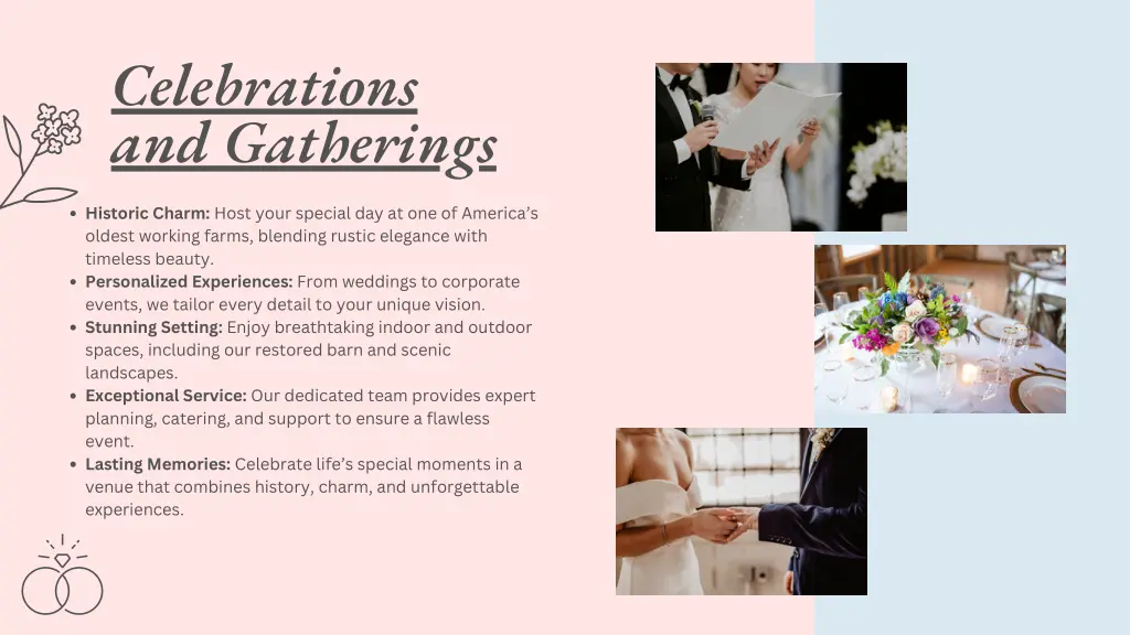 celebrations and gatherings