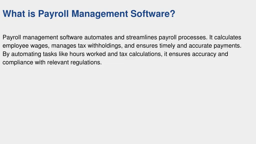 what is payroll management software