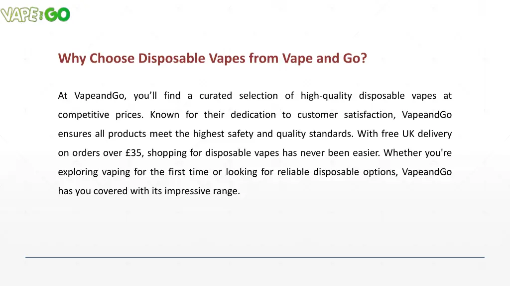 why choose disposable vapes from vape and go