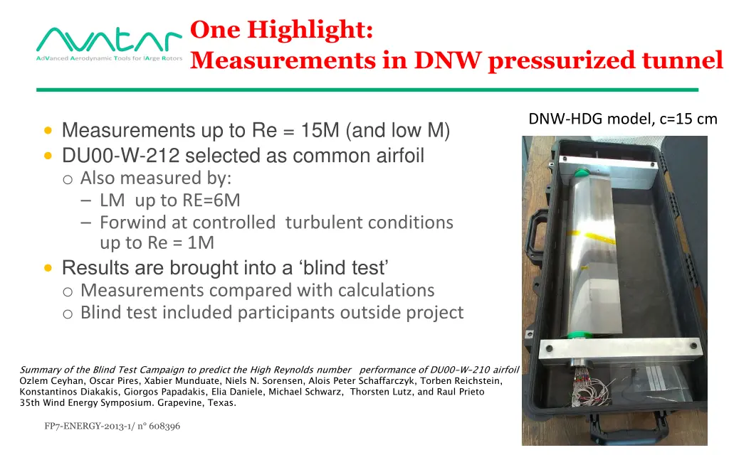 one highlight measurements in dnw pressurized