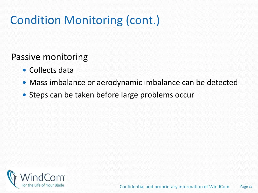 condition monitoring cont