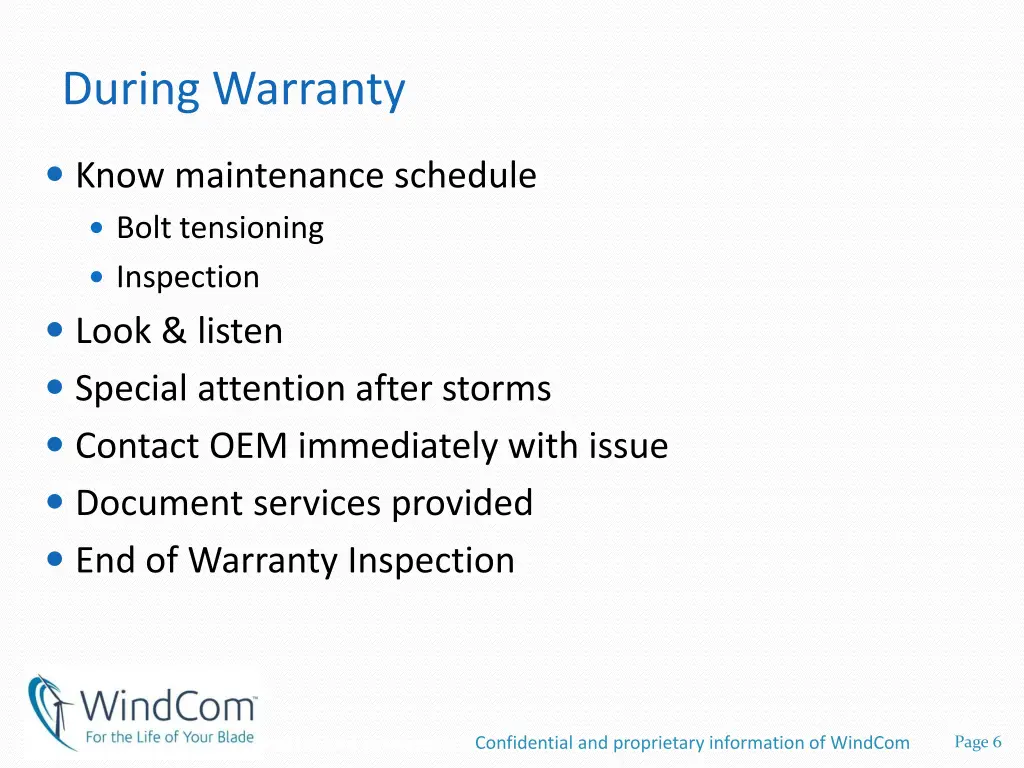 during warranty