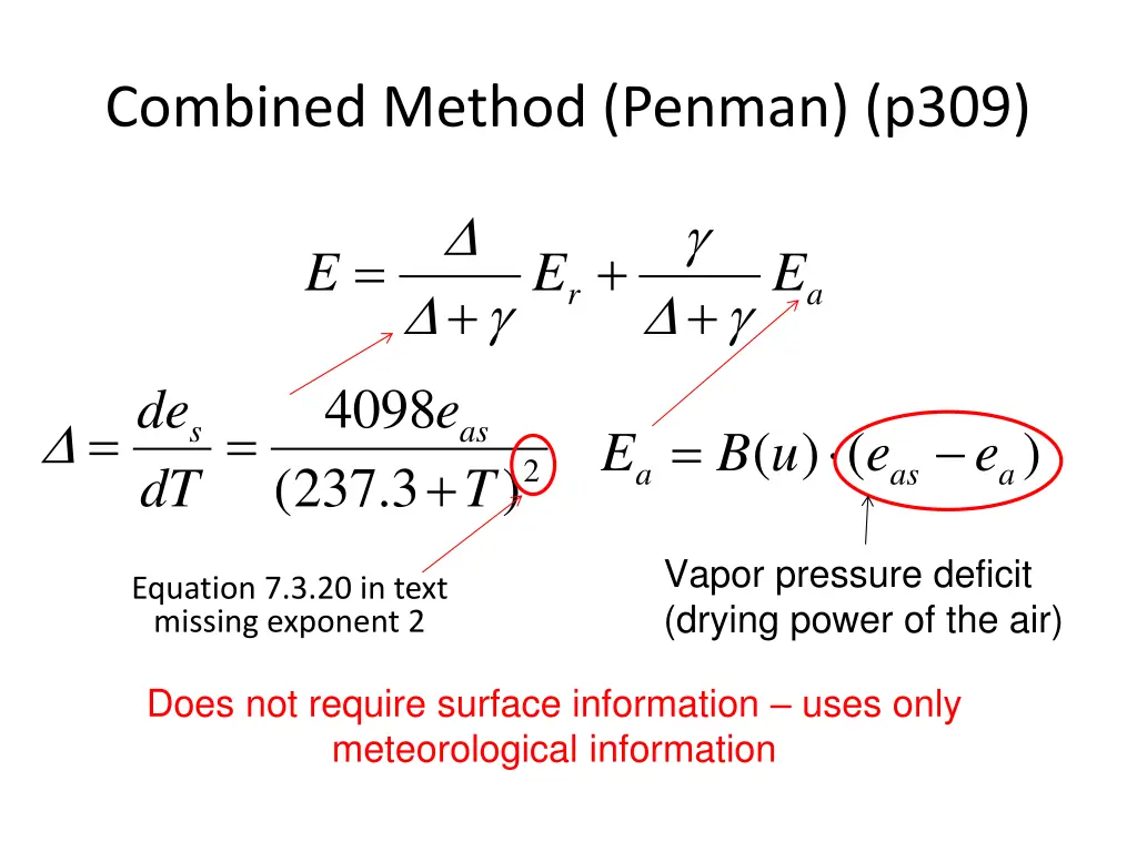 combined method penman p309