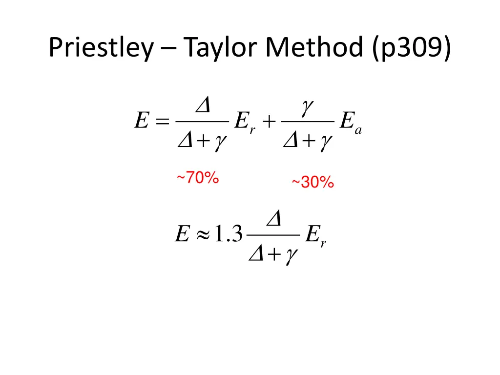 priestley taylor method p309