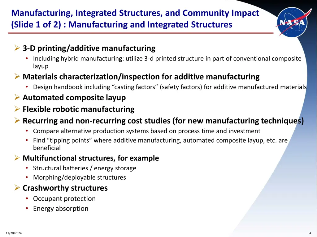 manufacturing integrated structures and community