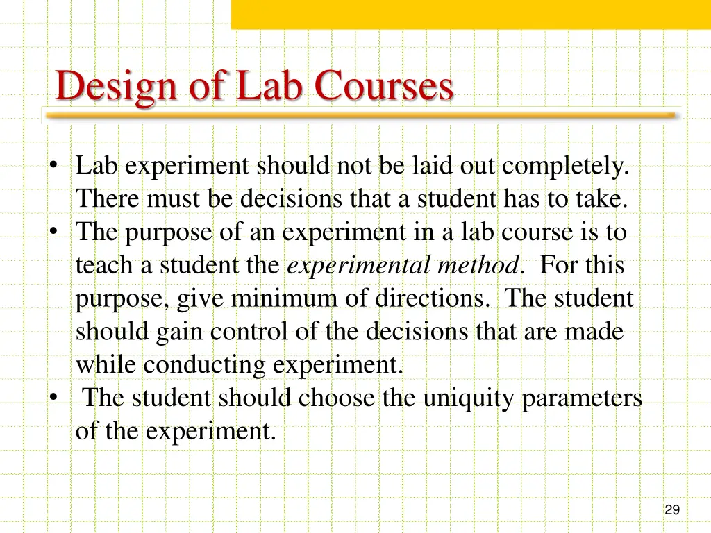 design of lab courses