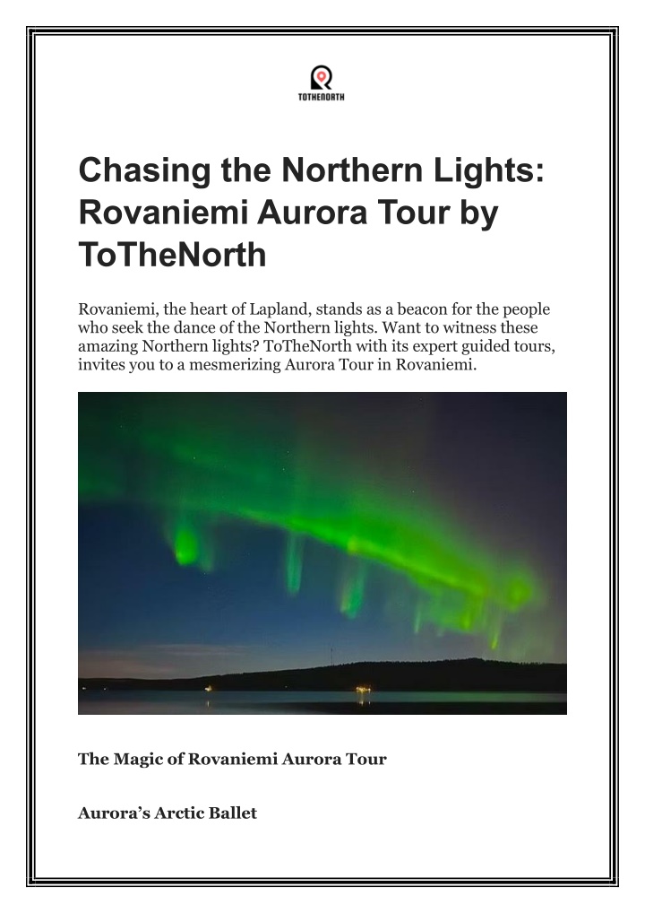 chasing the northern lights rovaniemi aurora tour