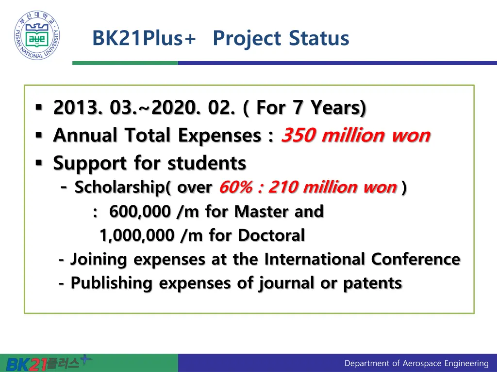 bk21plus project status