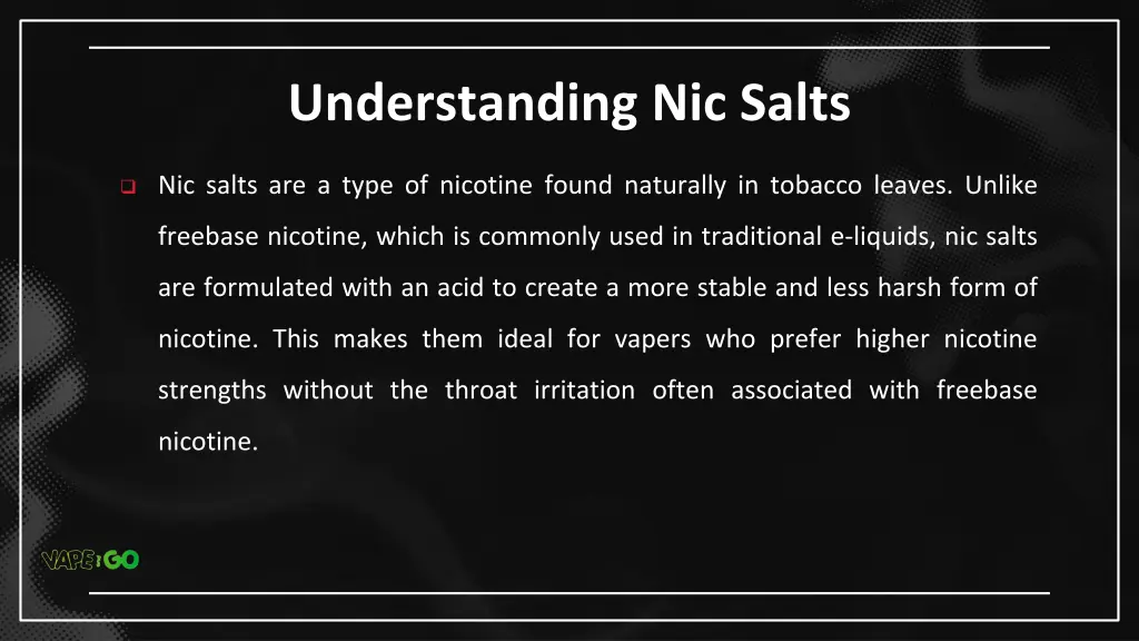 understanding nic salts