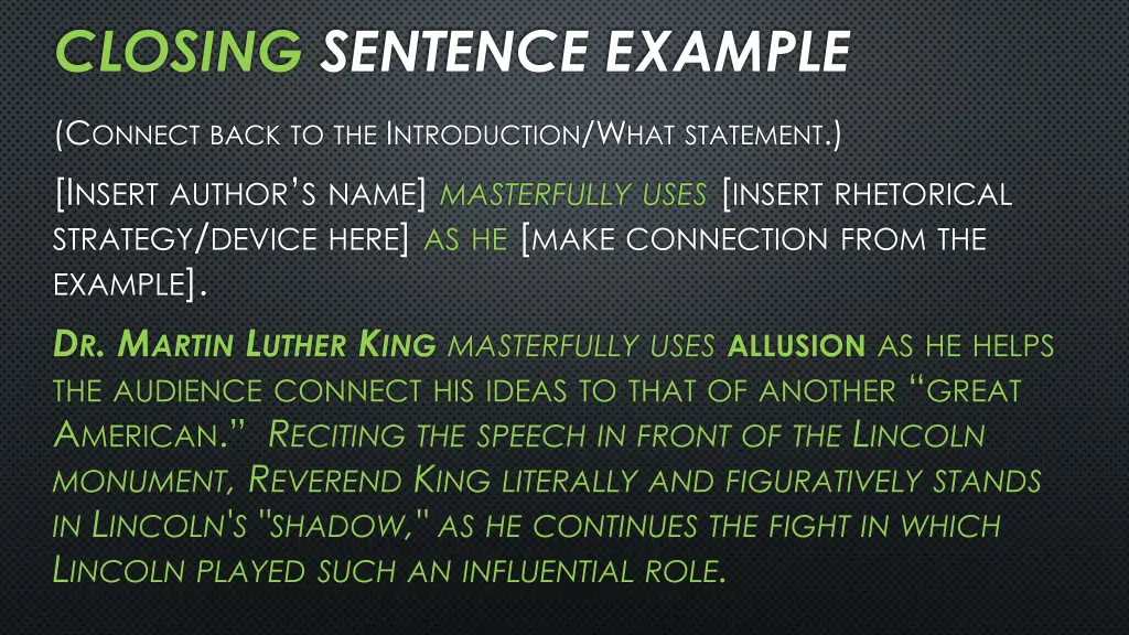 closing sentence example