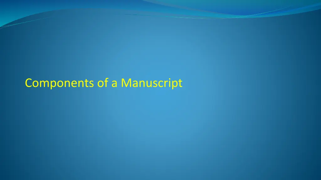 components of a manuscript