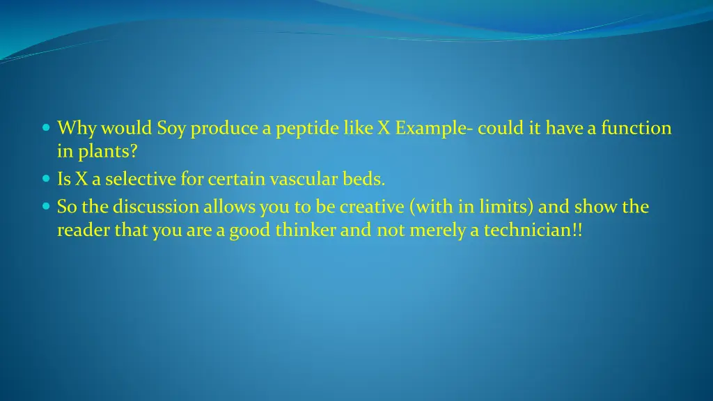 why would soy produce a peptide like x example