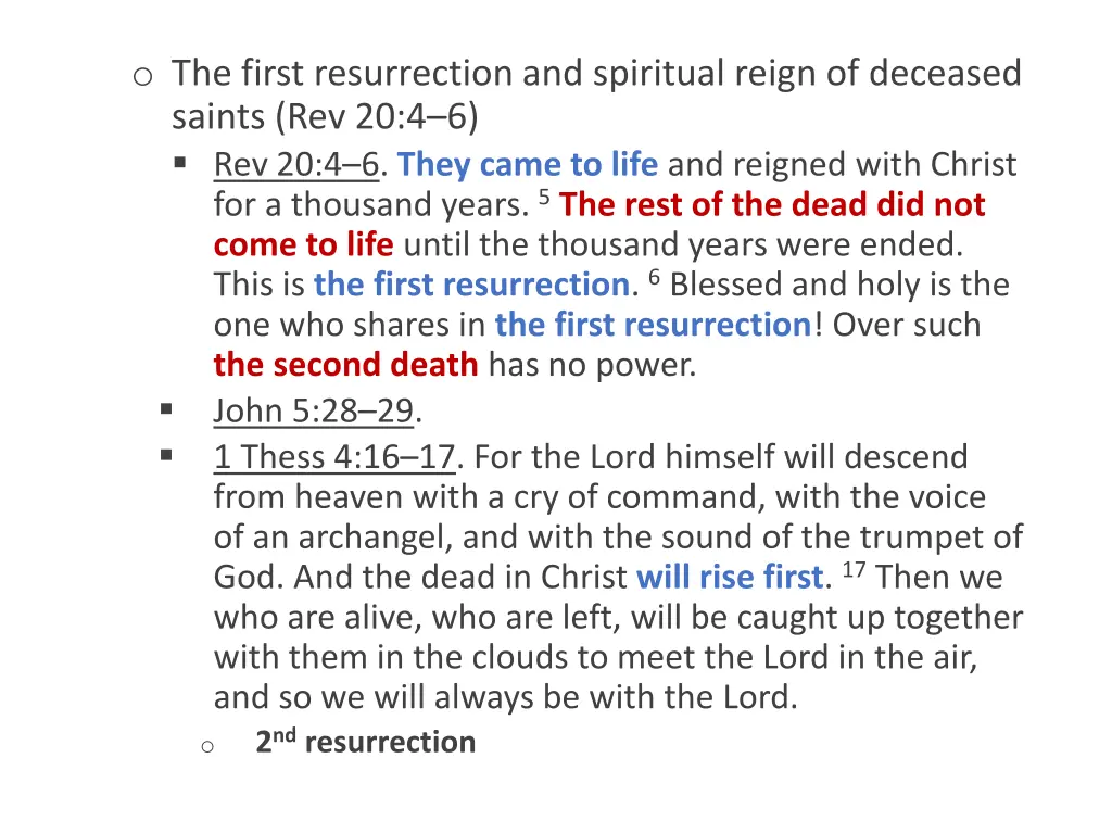 o the first resurrection and spiritual reign 2