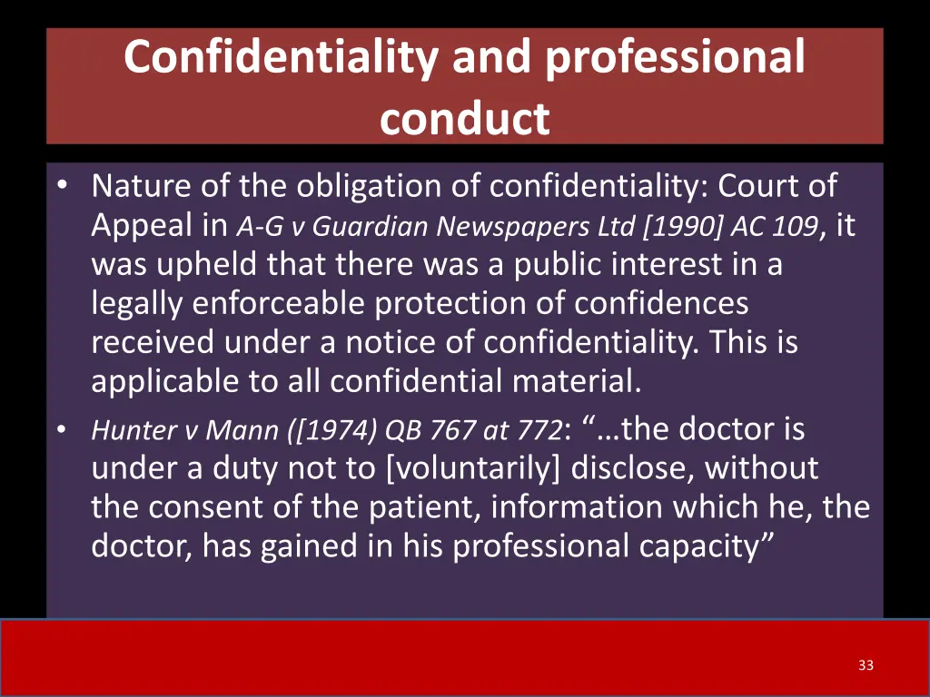 confidentiality and professional conduct nature