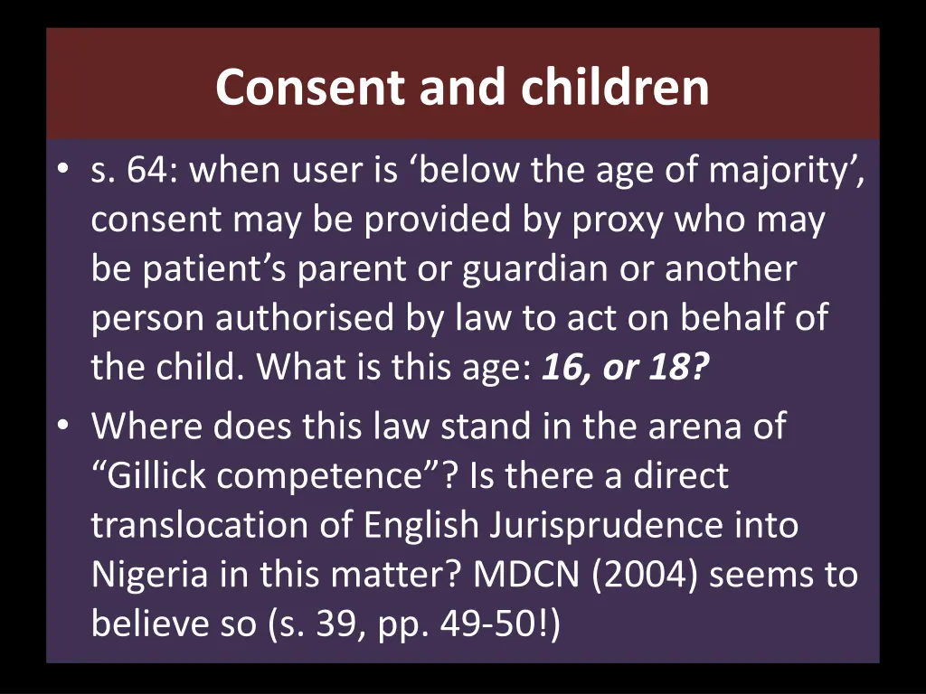 consent and children