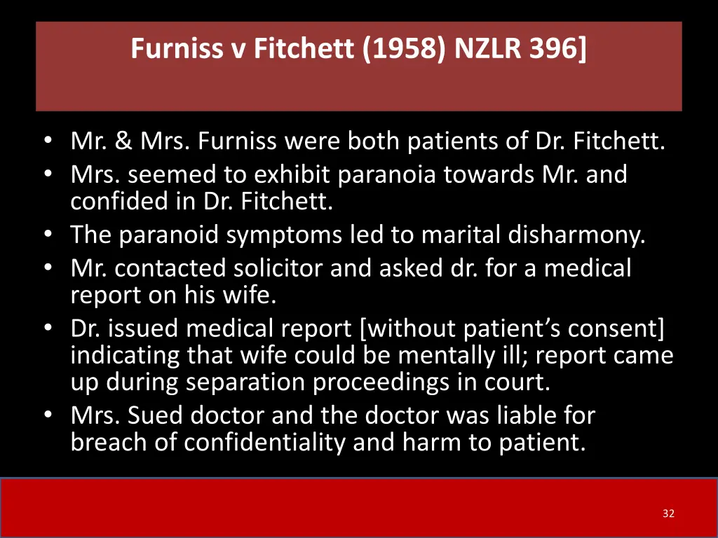 furniss v fitchett 1958 nzlr 396