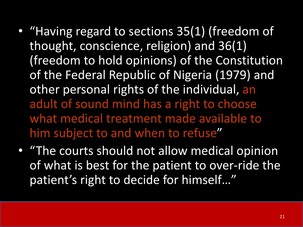 having regard to sections 35 1 freedom of thought