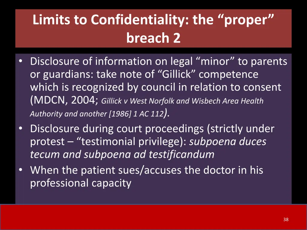 limits to confidentiality the proper breach 2