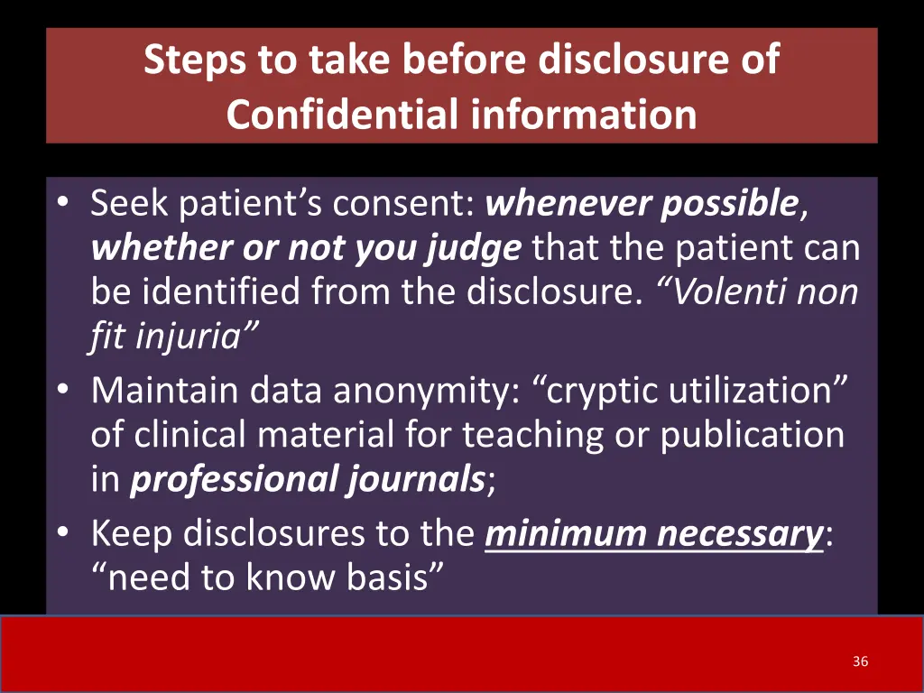 steps to take before disclosure of confidential