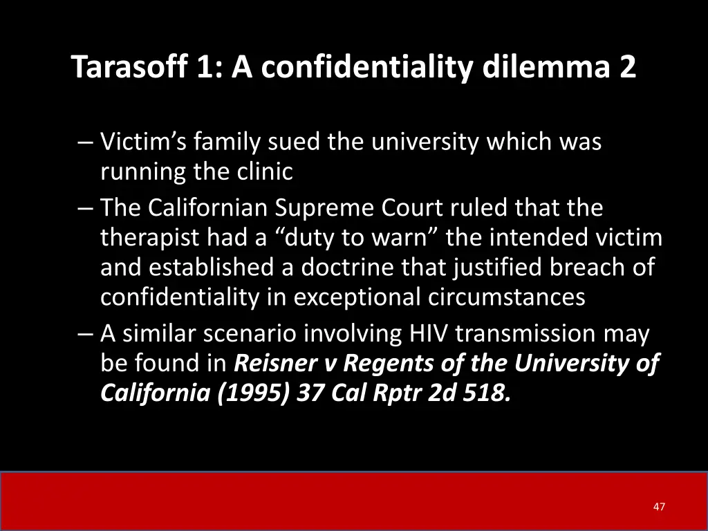 tarasoff 1 a confidentiality dilemma 2