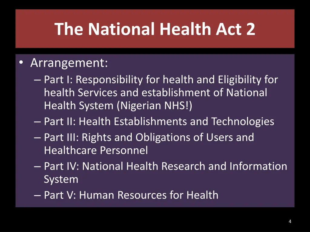 the national health act 2