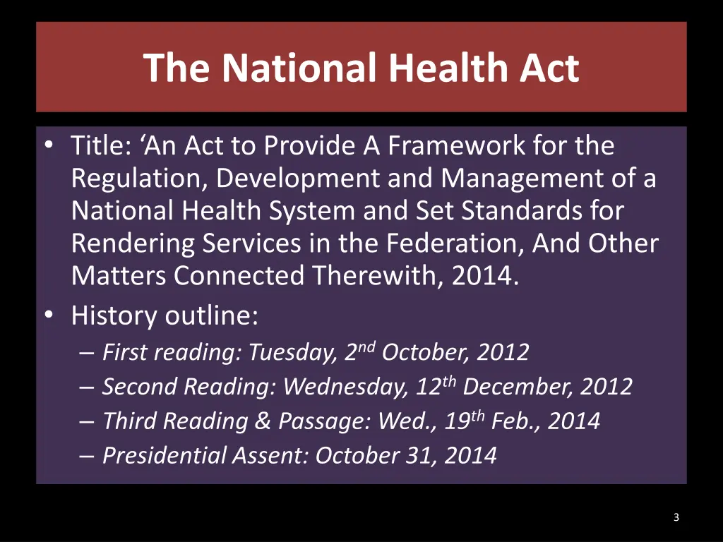 the national health act