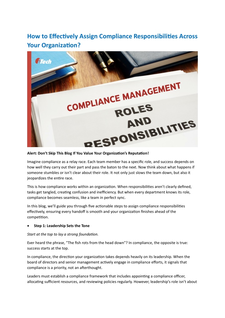 how to effectively assign compliance