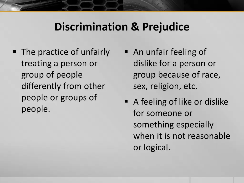 discrimination prejudice