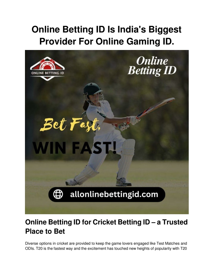 online betting id is india s biggest provider