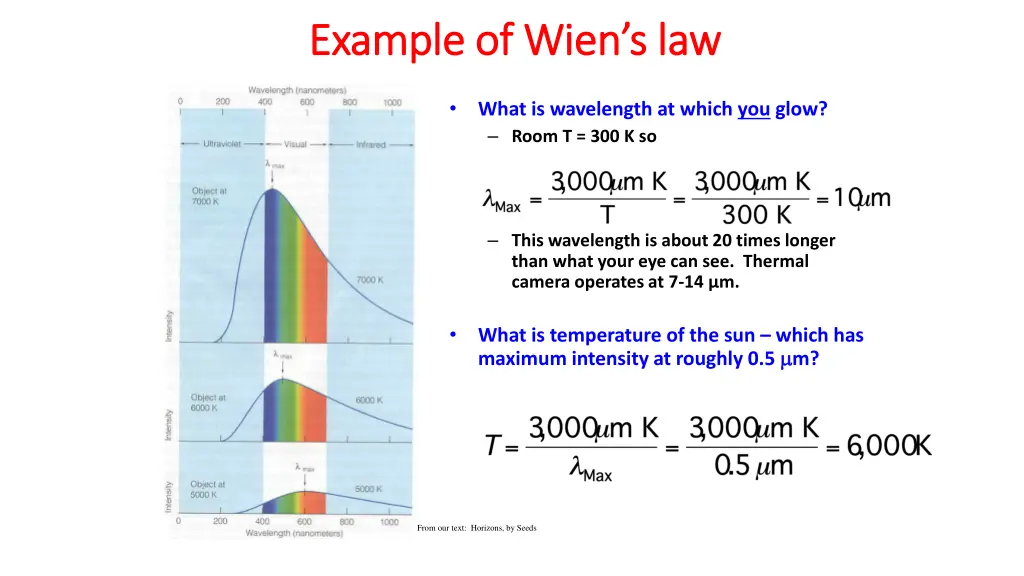 example of wien s law example of wien s law