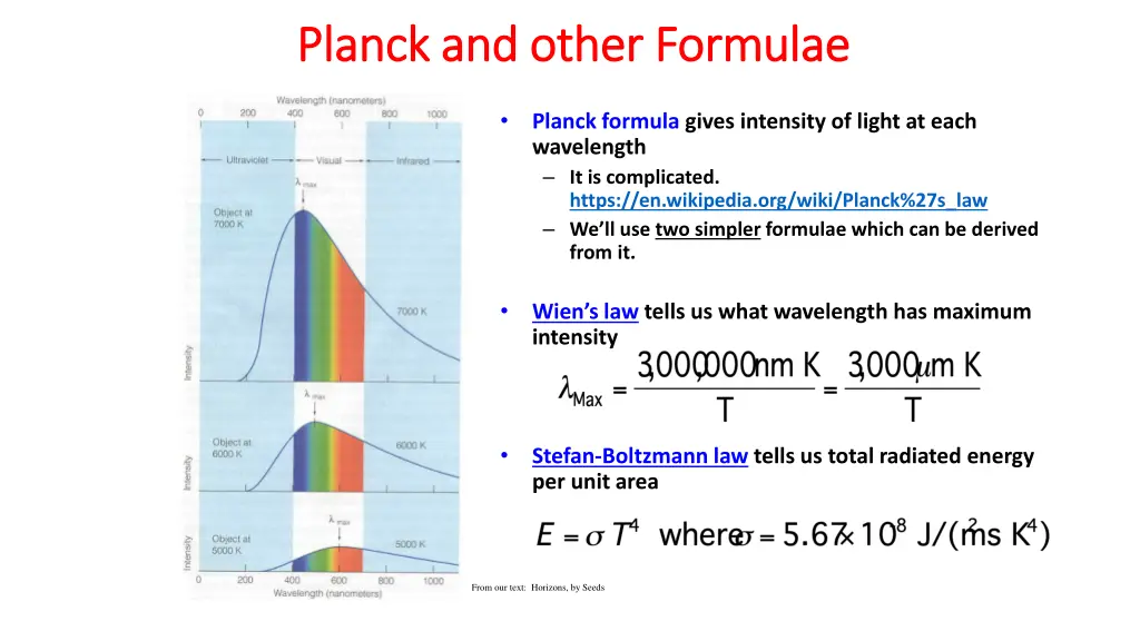 planck and other formulae planck and other