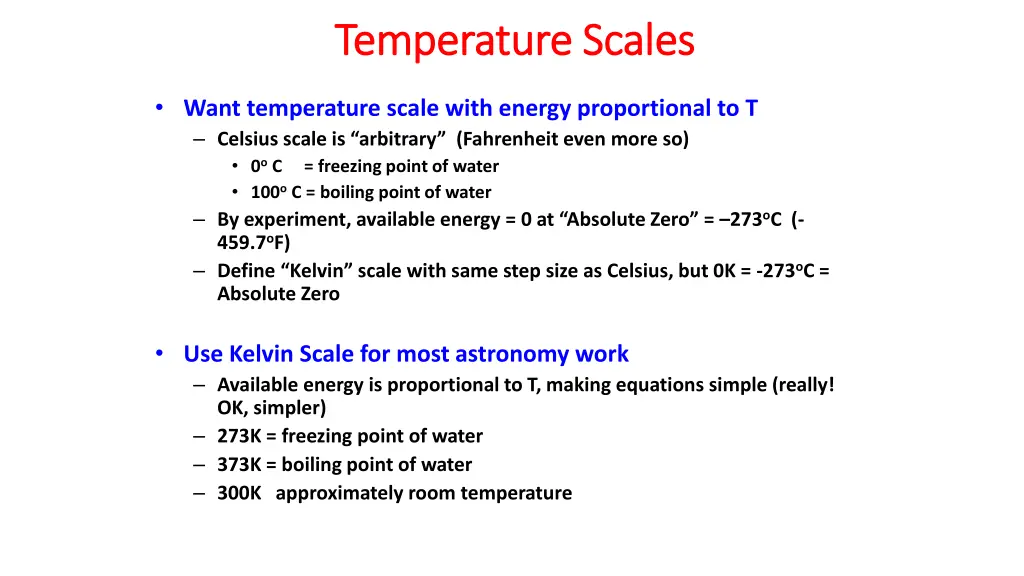 temperature scales temperature scales