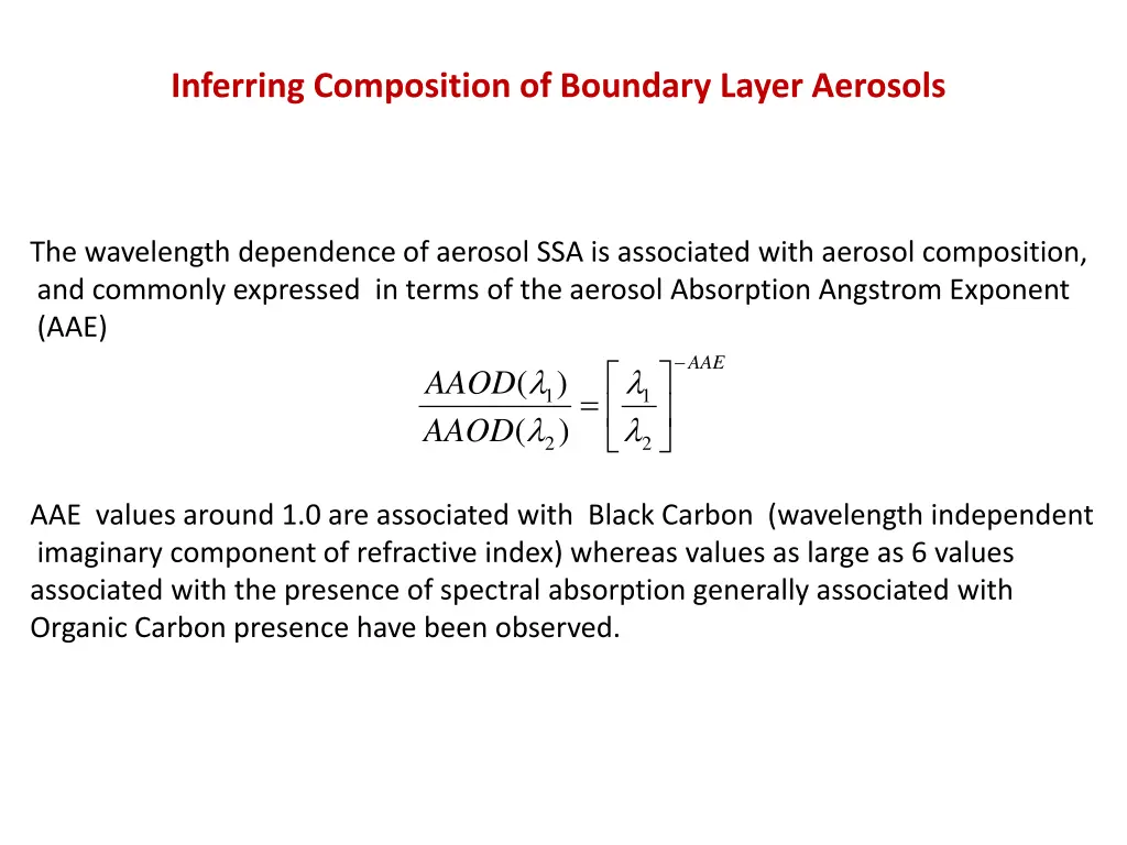 inferring composition of boundary layer aerosols