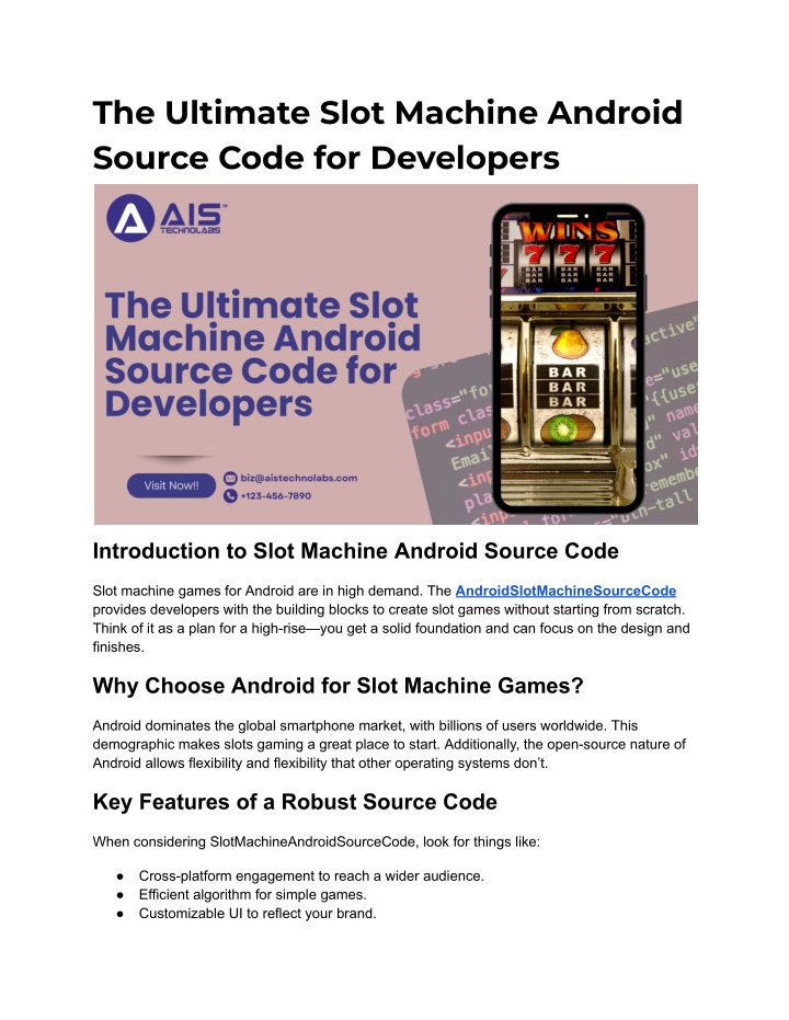 the ultimate slot machine android source code