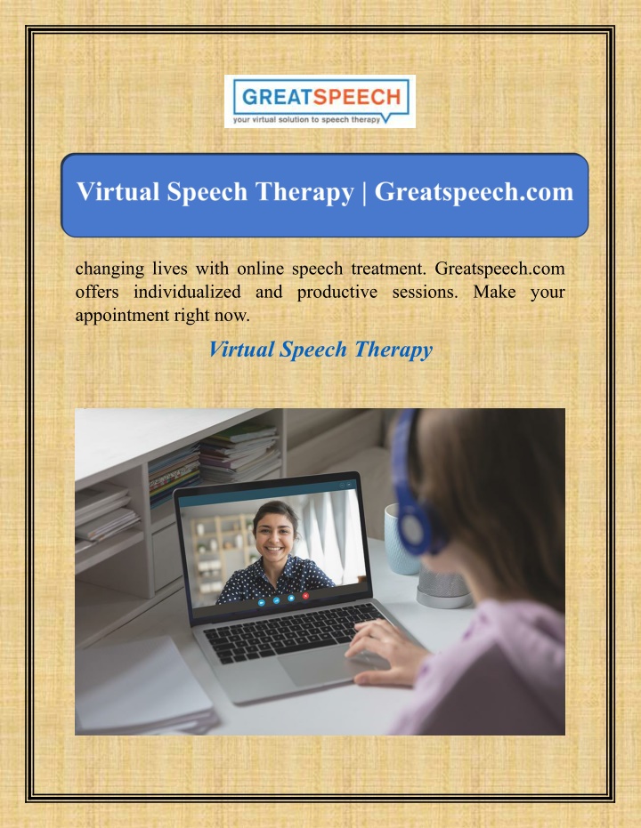 changing lives with online speech treatment