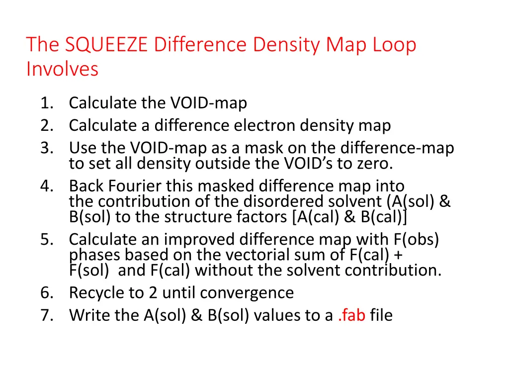 the squeeze difference density map loop involves