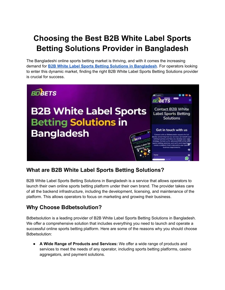 choosing the best b2b white label sports betting