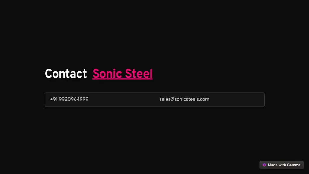 contact sonic steel