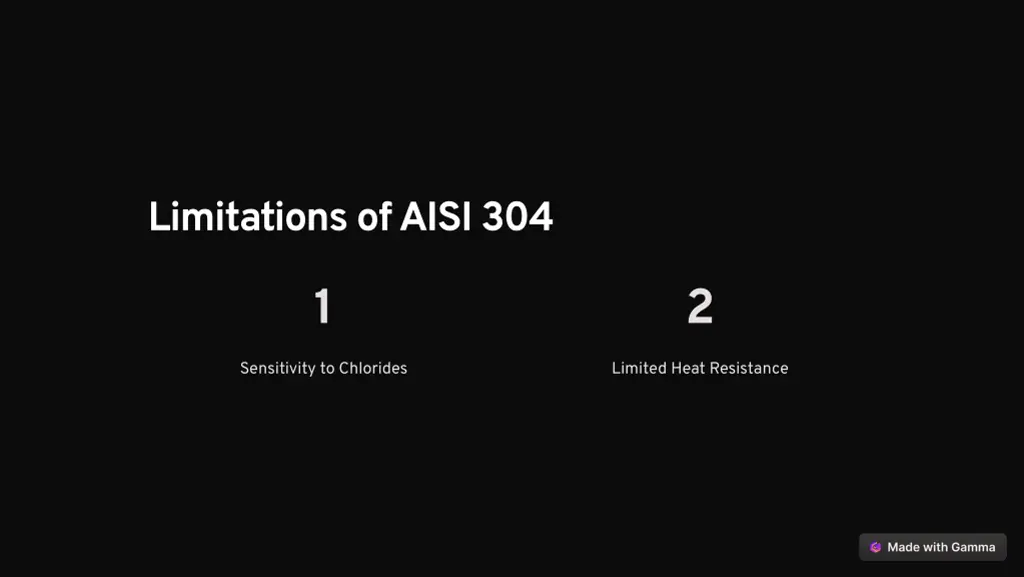 limitations of aisi 304