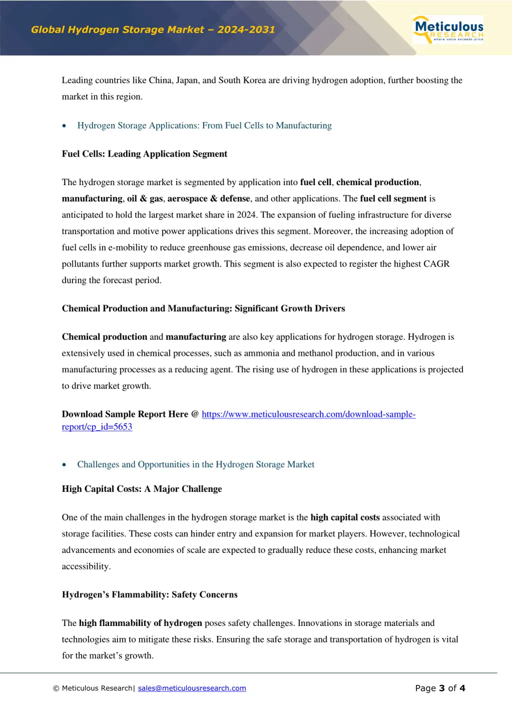 global hydrogen storage market 2024 2031 2