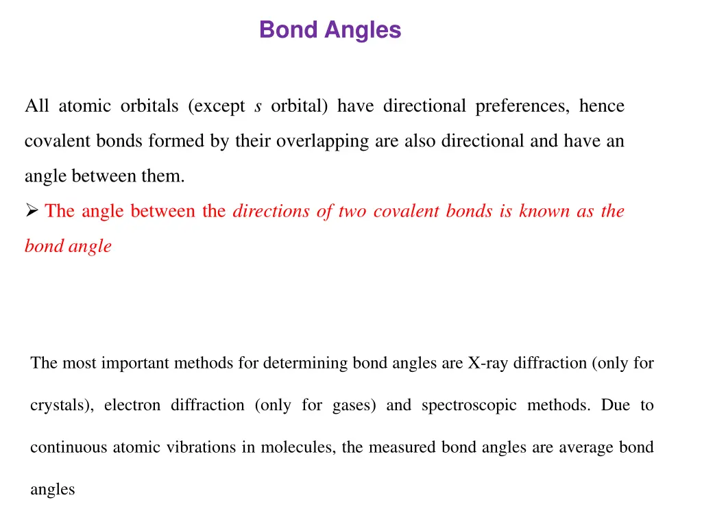 bond angles