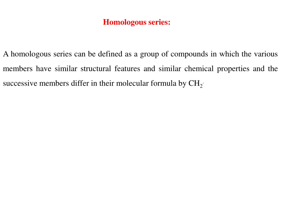 homologous series