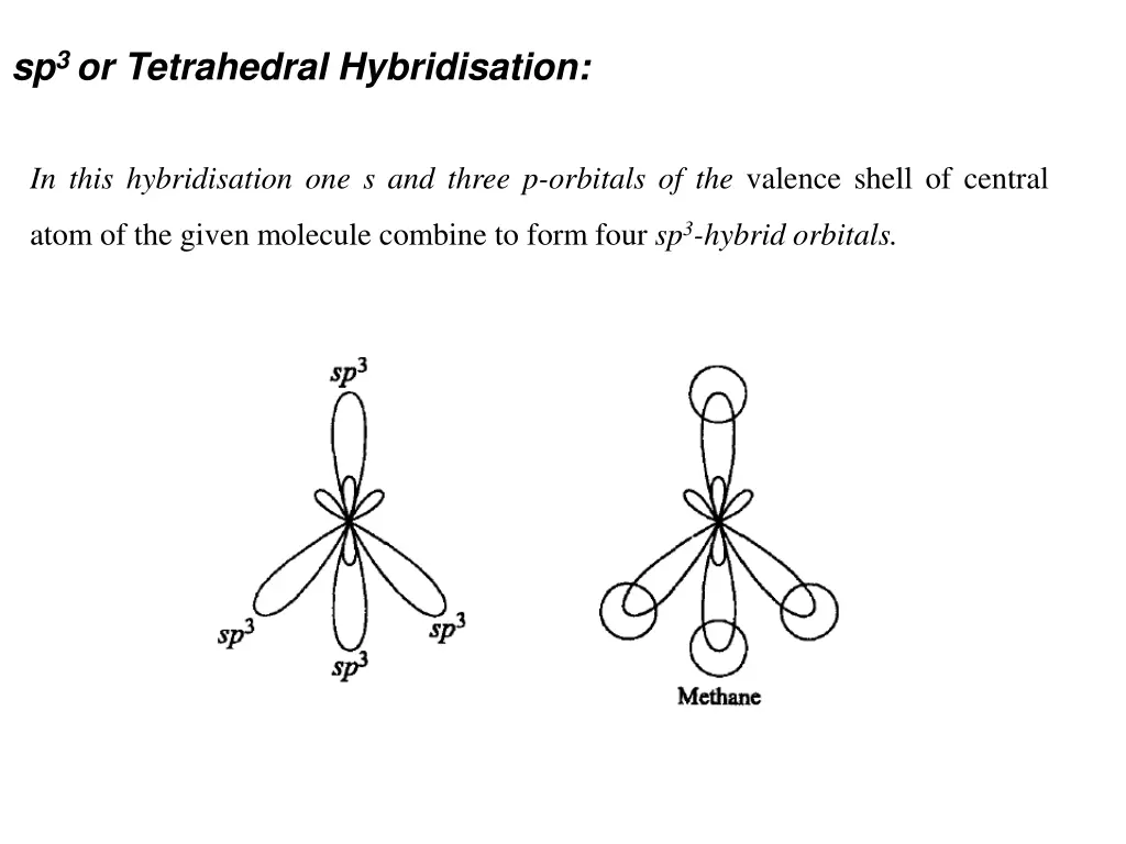 sp 3 or tetrahedral hybridisation