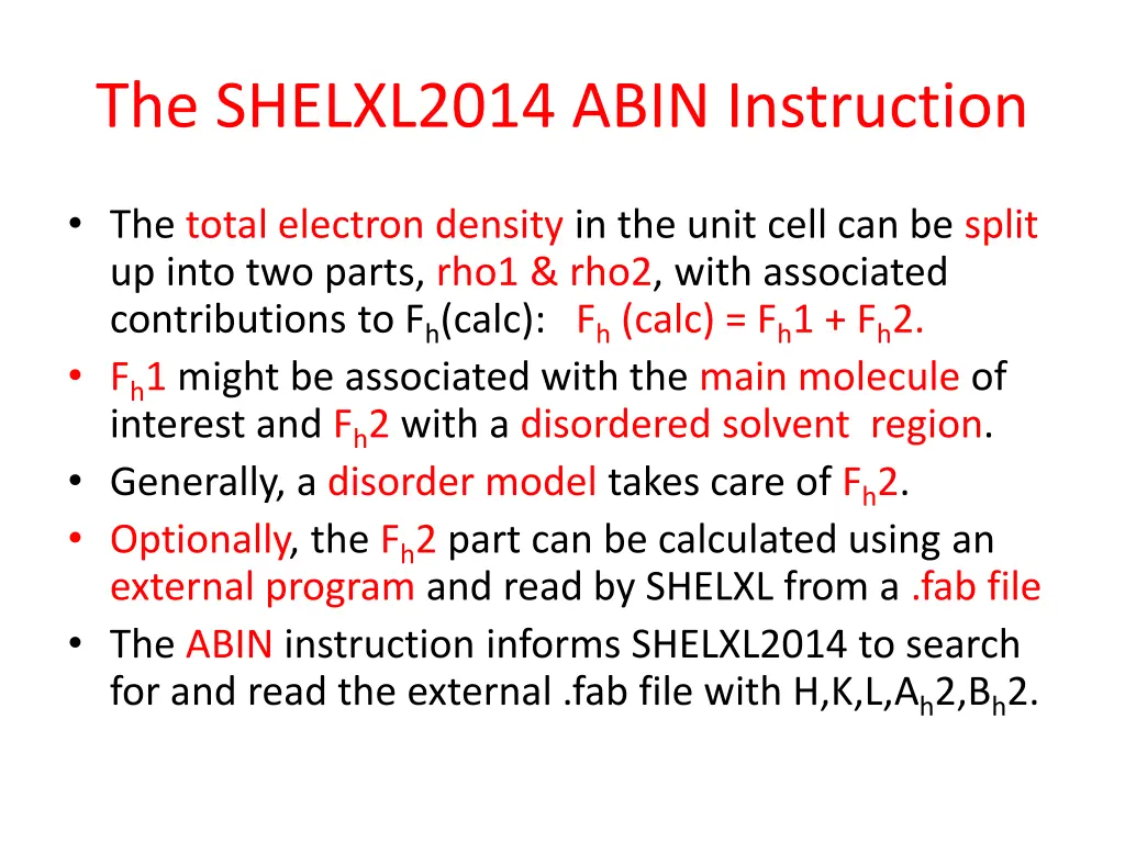 the shelxl2014 abin instruction