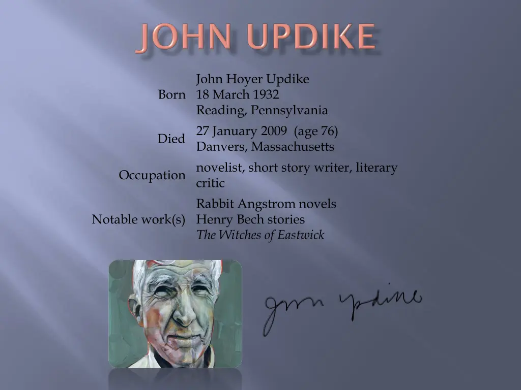 john hoyer updike 18 march 1932 reading