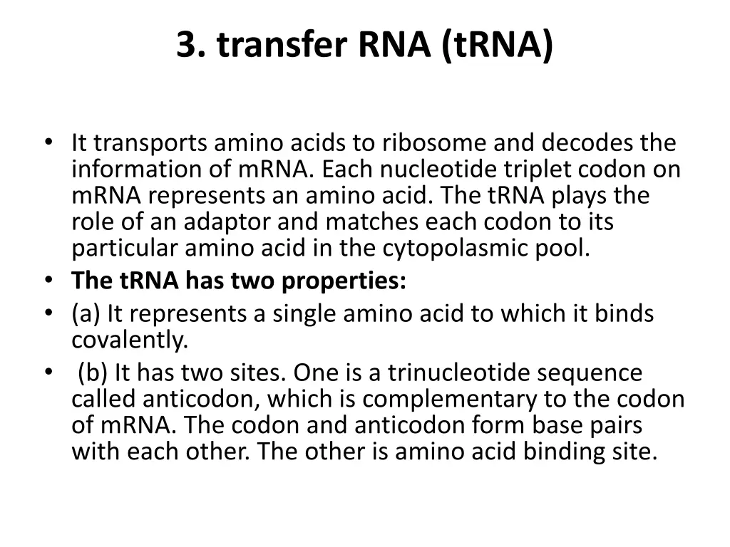 3 transfer rna trna