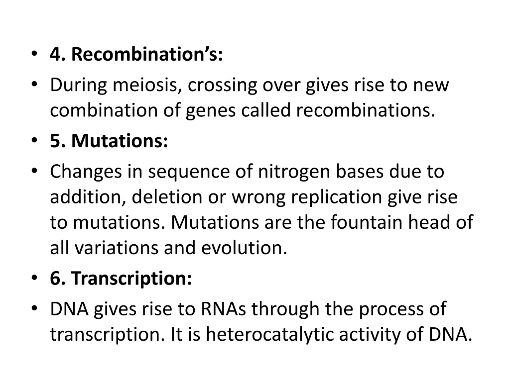 4 recombination s during meiosis crossing over