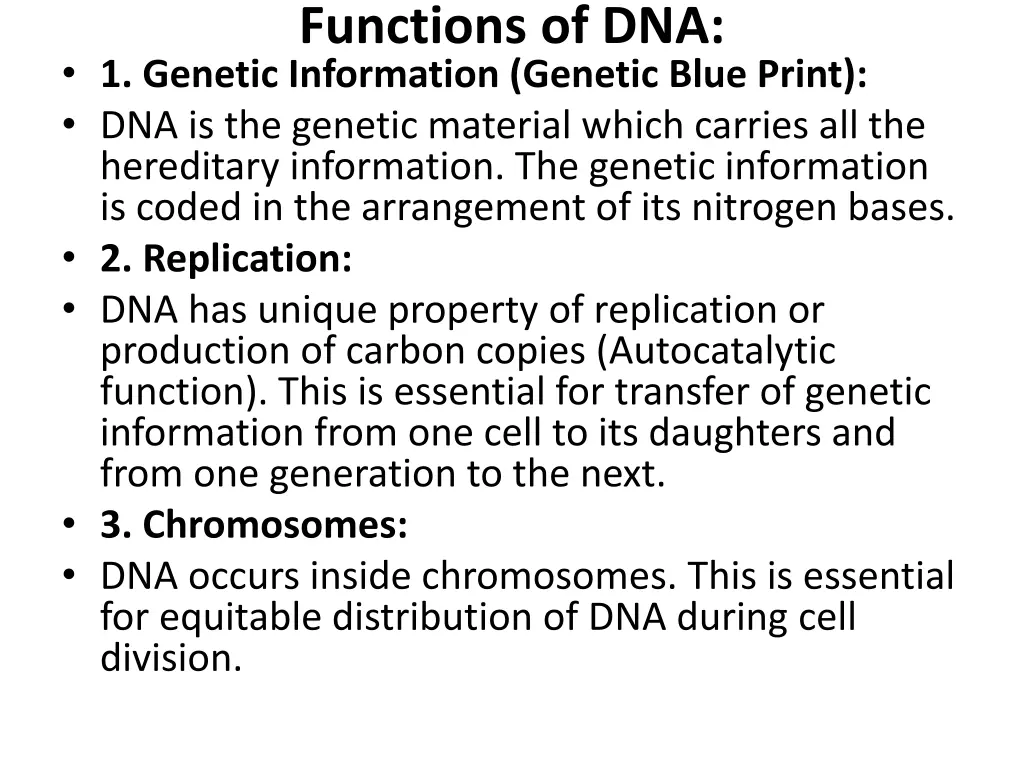 functions of dna